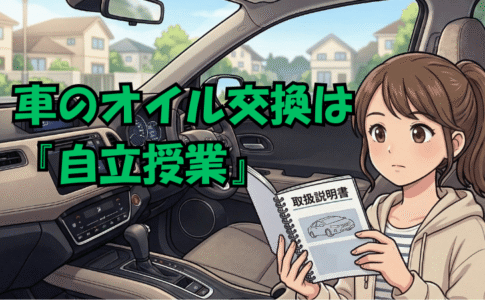 車のオイル交換は自立授業